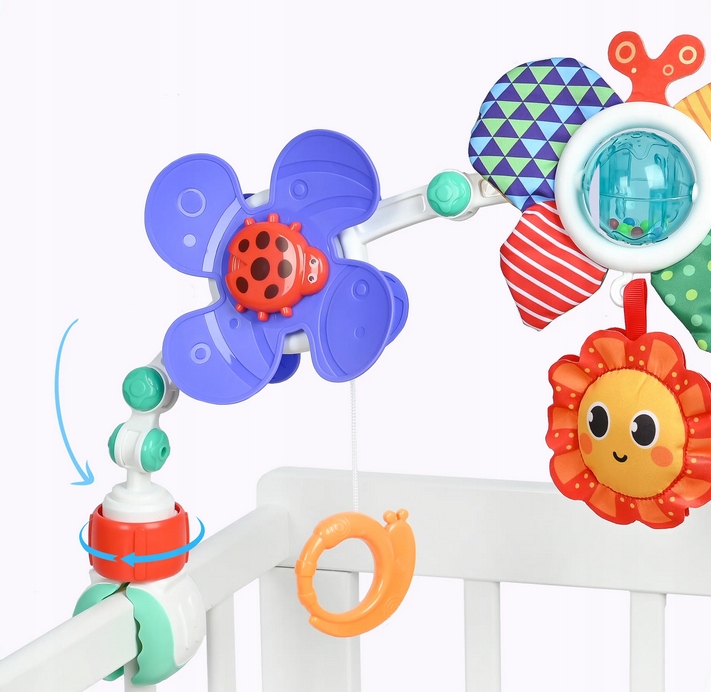 PAŁĄK z zawieszkami DO WÓZKA FOTELIKA ŁÓŻECZKA zabawka sensoryczna gryzak