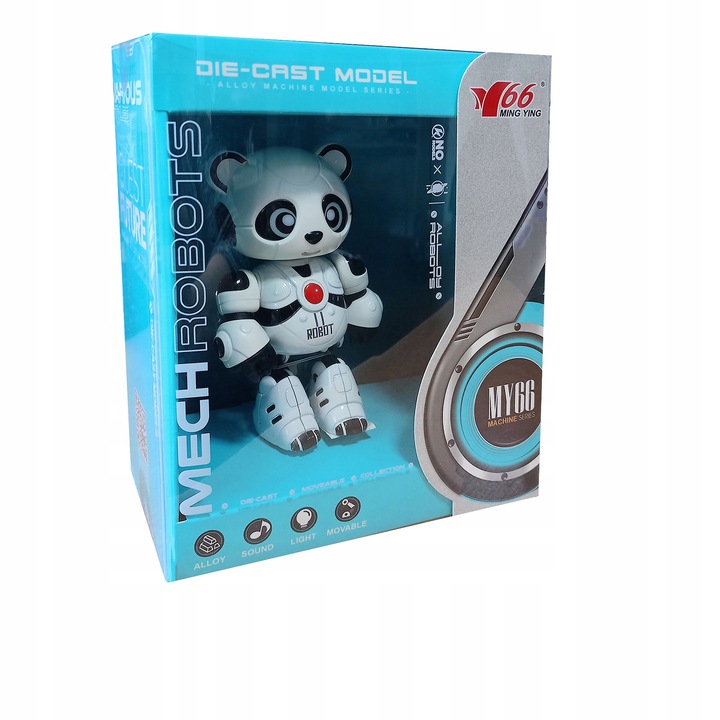 INTERAKTYWNY ROBOT PANDA MÓWI POWTARZA GRA ŚWIECI ZABAWKA DLA DZIECI