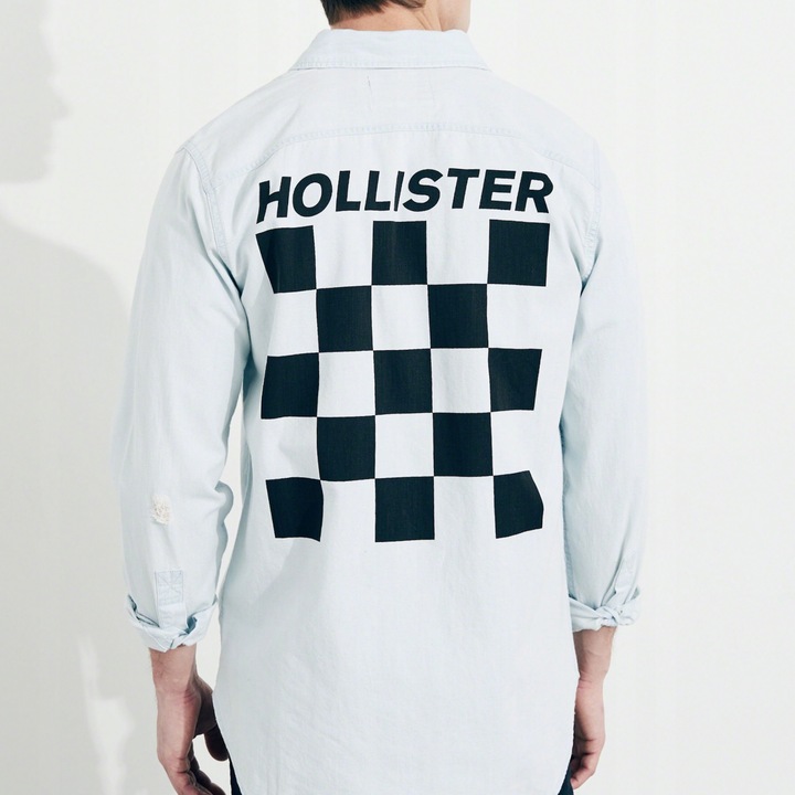 HOLLISTER Koszula Męska Graphic Denim Shirt USA M
