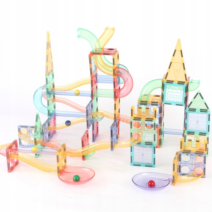 Klocki magnetyczne dla dzieci duże edukacyjne zestaw tor konstrukcyjny 158e