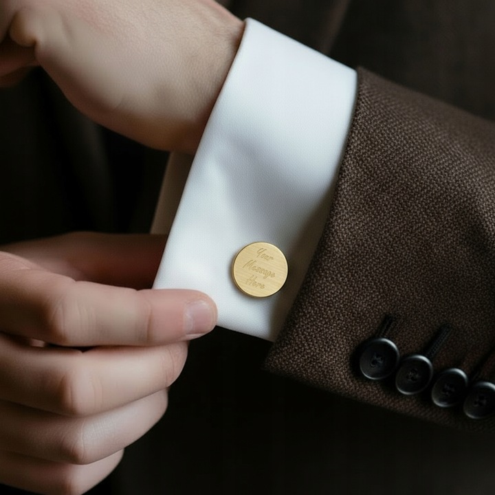 Personalizowane spinki do mankietów | Pozłacane