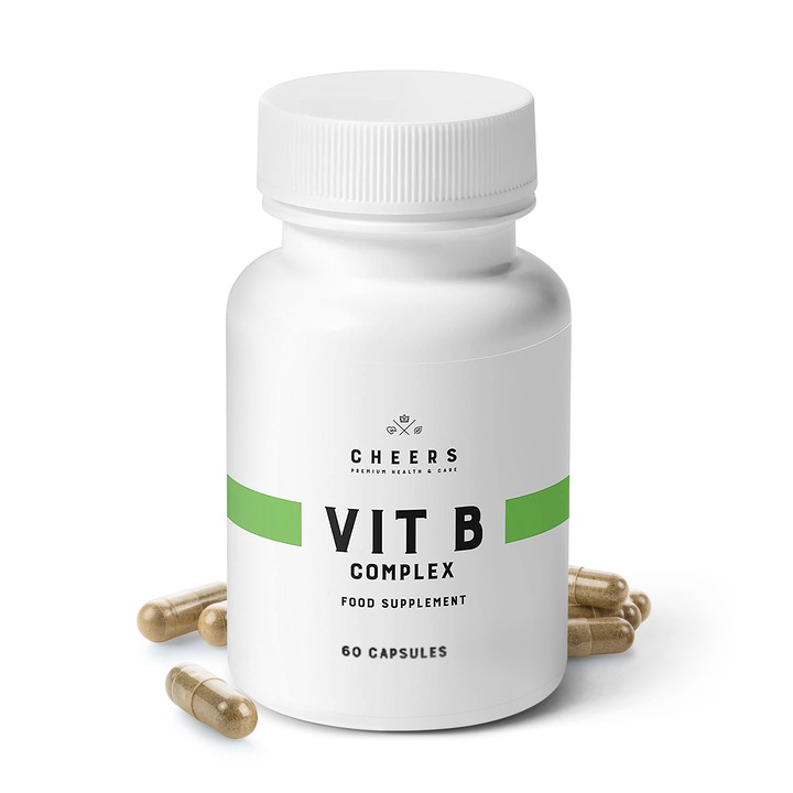 Witamina B Complex Suplement Diety B1, B2, B3, B5, B6, B7, B12 60 Kapsułek