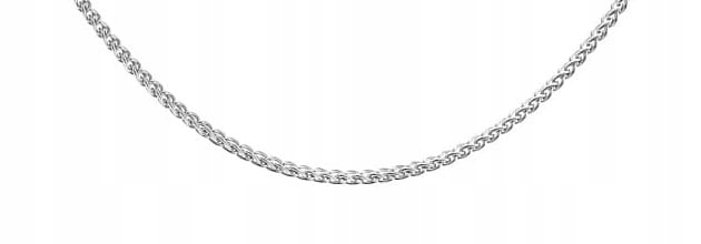 Srebrny łańcuszek warkocz pleciony lisi ogon 45 cm pr 925 + pudełko