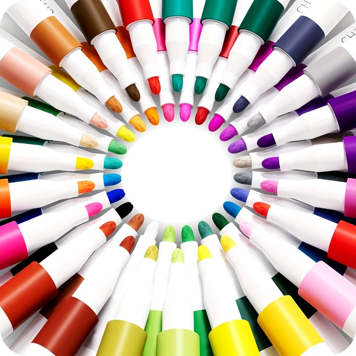 MARKERY AKRYLOWE Pisaki Flamastry Mazaki WODOODPORNE Z FARBĄ ZESTAW 60 SZT