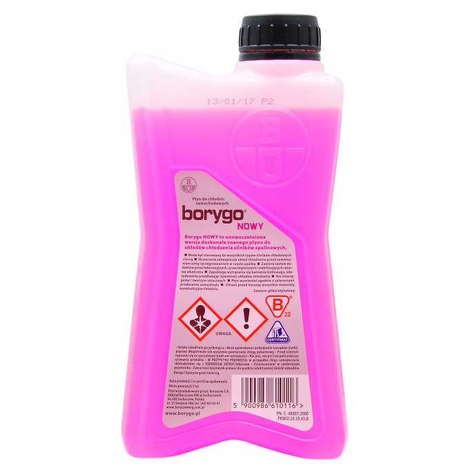 PŁYN DO CHŁODNIC BORYGO NOWY CZERWONY 5L B004