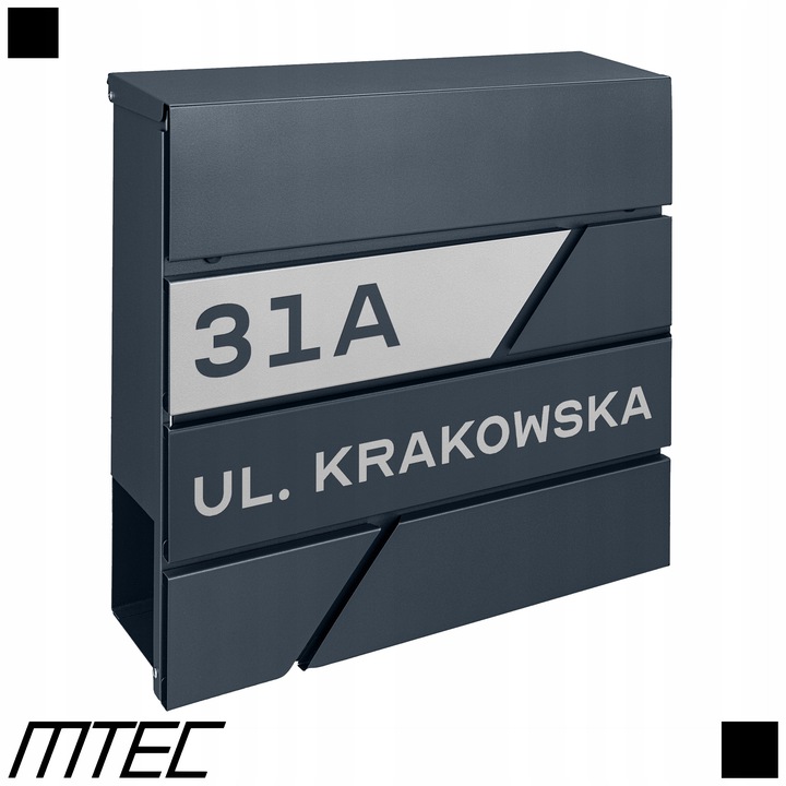 ANTRACYTOWA SKRZYNKA POCZTOWA NA LISTY WZÓR NAPIS