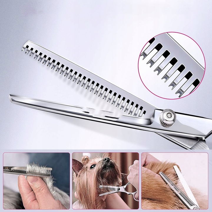 Profesjonalny Zestaw do strzyżenia nożyczki dla psów kotów Etui grzebień