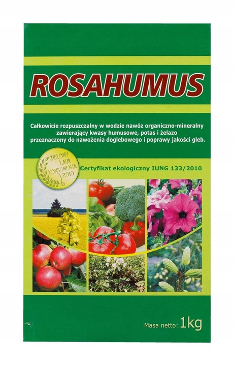 ROSAHUMUS 1kg nawóz organiczny kwasy humusowe POTAS POPRAWIA JAKOŚĆ GLEBY