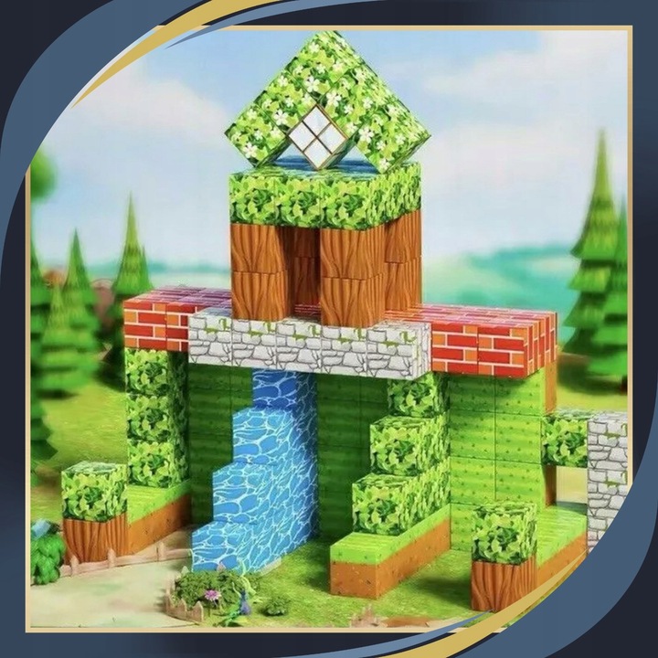 KLOCKI MAGNETYCZNE Sześciany Dla dzieci 1 ludzik 100 klocków