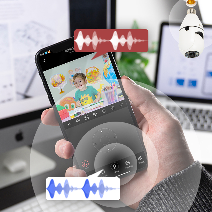 Kamera wifi żarówka BLOW obrotowa NIANIA 3mpx E27