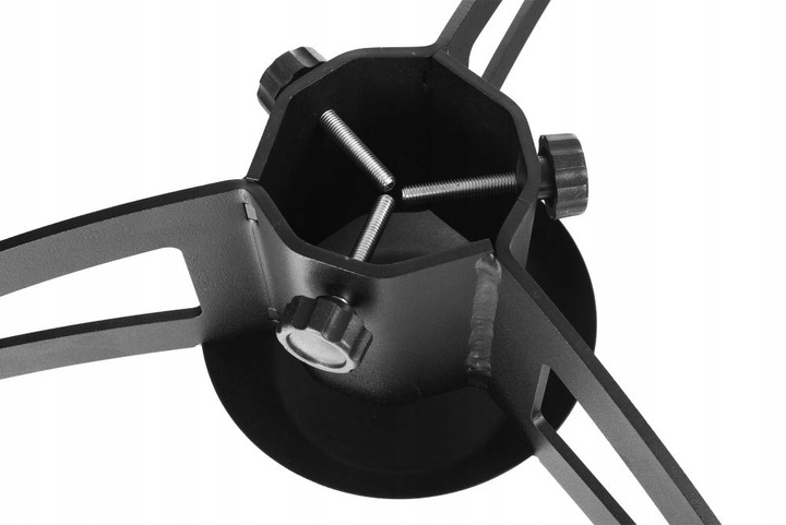 STOJAK POD CHOINKĘ Z POJEMNIKIEM NA WODĘ metalowy czarny gięty 72 cm