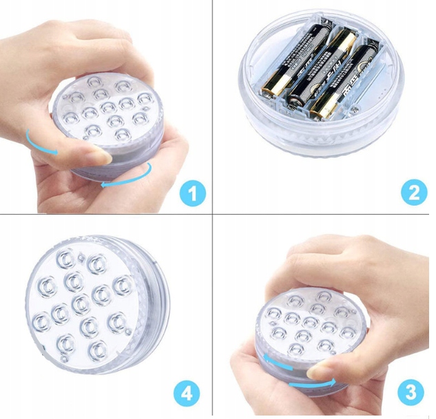 4x OŚWIETLENIE BASENU PODWODNE BASENOWE LAMPKA LED RGB Z PILOT