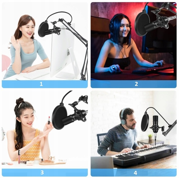 MIKROFON STUDYJNY USB PULUZ POJEMNOŚCIOWY GAMING