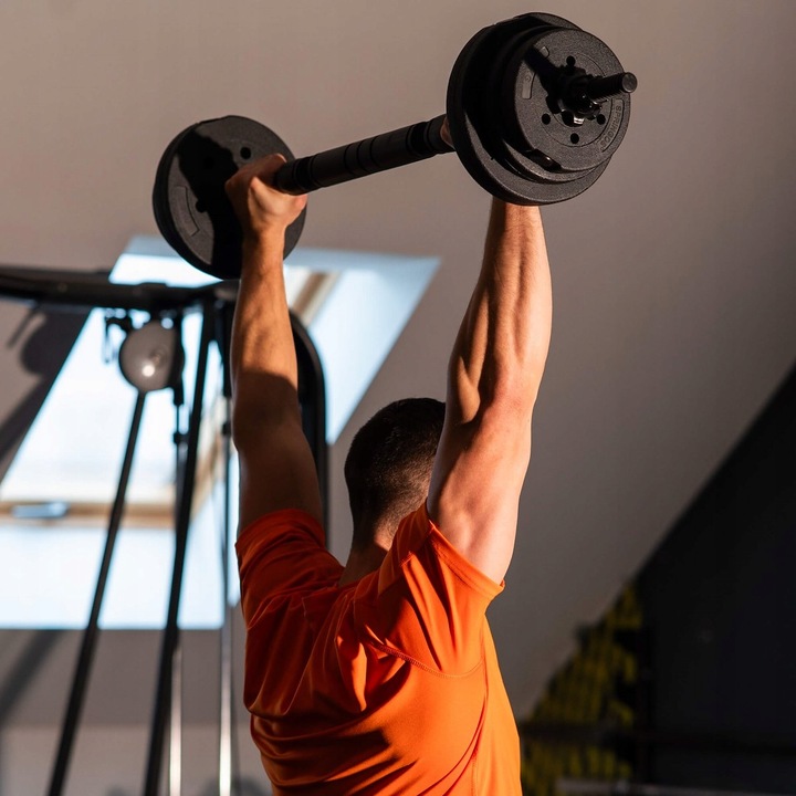 Hantle regulowane bitumiczne zestaw hantli ćwiczeń 2x10kg gryf+ kettle 20kg