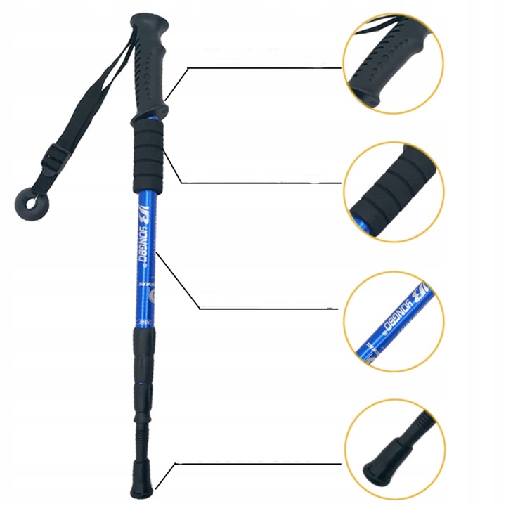 KIJE TREKKINGOWE ANTISHOCK DO CHODZENIA PO GÓRACH NORDIC WALKING KIJKI ALU