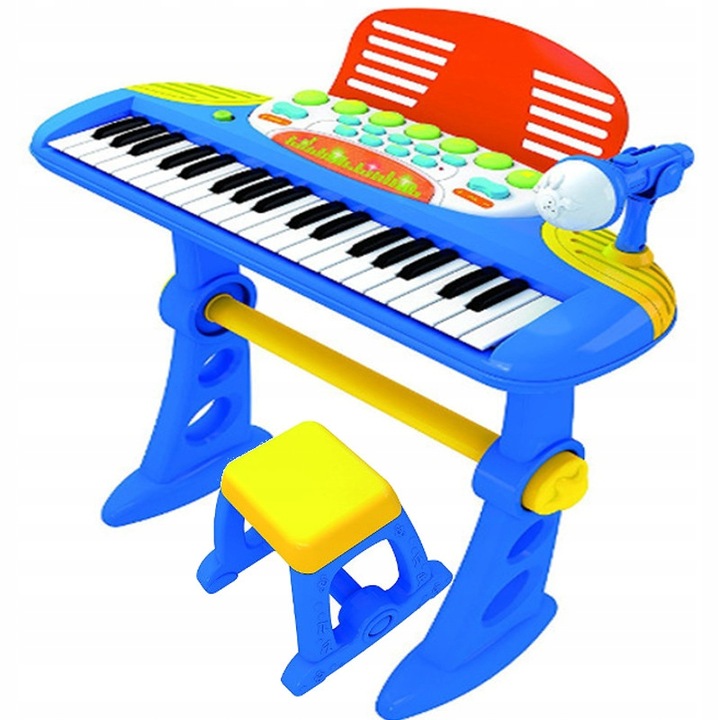 PIANINO KEYBOARD KRZESEŁKO MIKROFON ORGANY 37 klawiszy Dla Dzieci Stołek