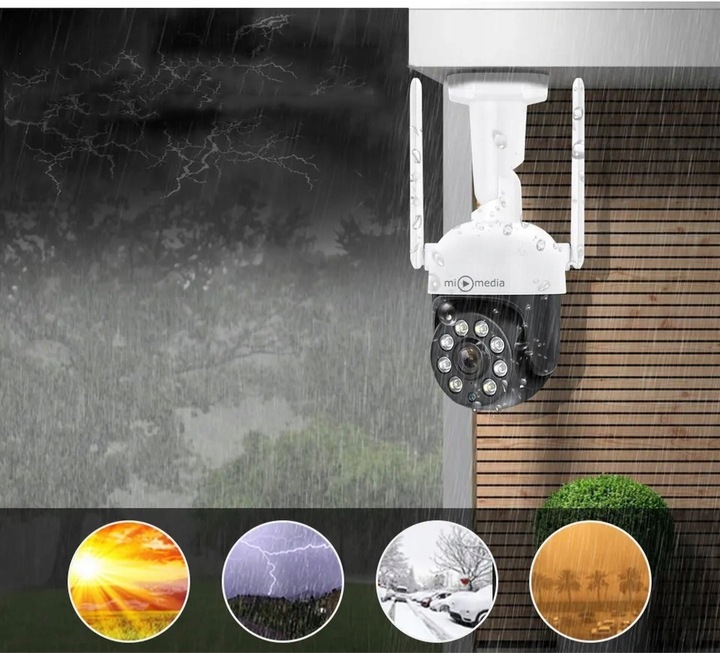 KAMERA ZEWNĘTRZNA OBROTOWA IP WiFi 4X ZOOM 4MPx 4MP DETEKCJA SMART HD ICSEE