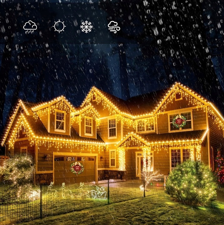 SOPLE FLASH 300 LED ZEWNĘTRZNE BIAŁE CIEPŁE lampki z zimnym Flashem