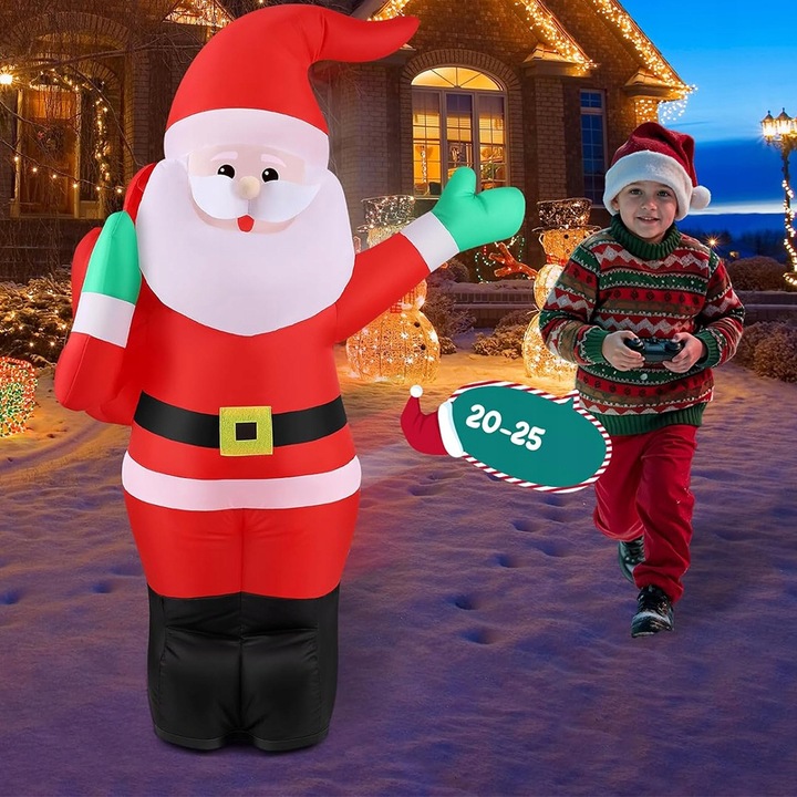ŚWIĄTECZNY NADMUCHIWANY MIKOŁAJ 110CM Z MUZYKĄ I PILOTEM 2.4GHZ