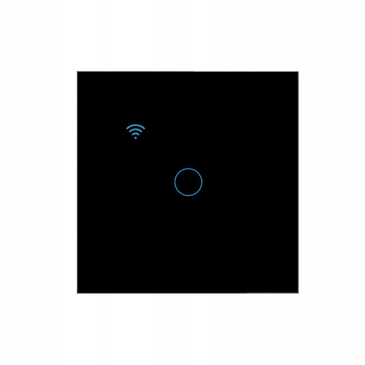 WŁĄCZNIK WYŁĄCZNIK ŚWIATŁA SZKLANY WIFI CZARNY POJEDYNCZY 1G TUYA SMART ⌀60