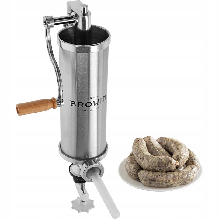 PIONOWA NADZIEWARKA DO KIEŁBAS BROWIN STAL NIERDZEWNA 311007 4 lejki 2,5 kg
