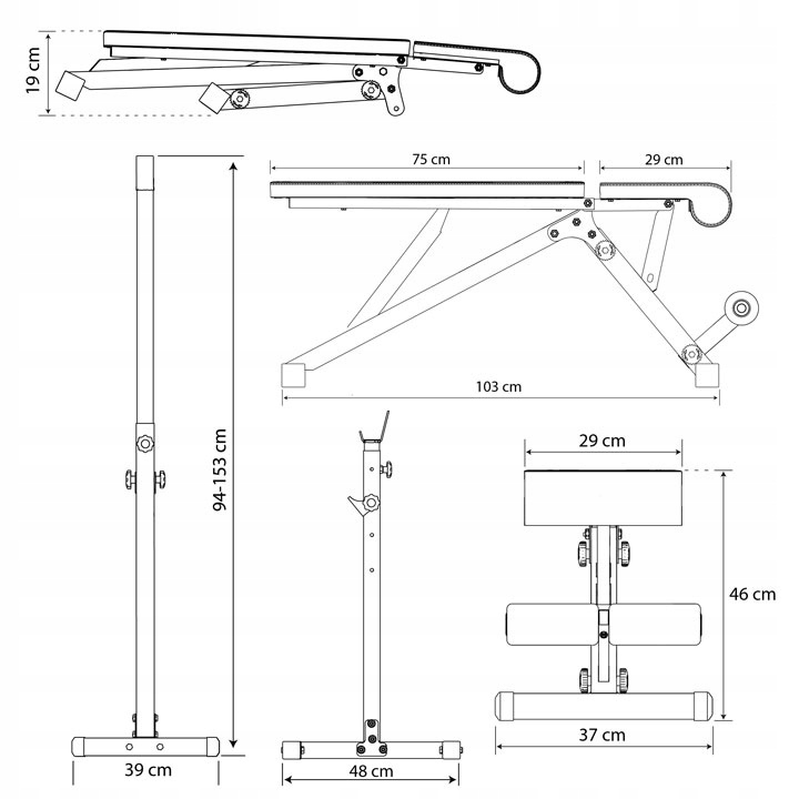 Zestaw kulturystyczny Ławka regulowana składana + Stojaki Do Wyciskania
