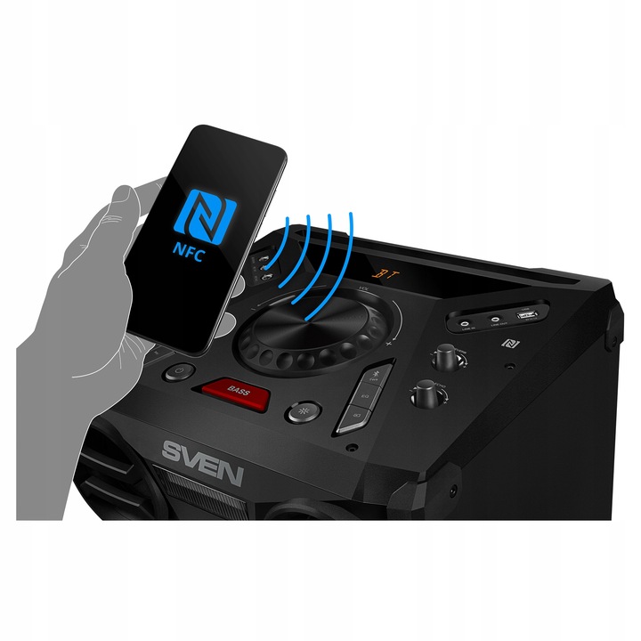 SVEN PS-1900 GŁOŚNIK PRZENOŚNY PARTYBOX 1000W BLUETOOTH KARAOKE STROBOSKOP