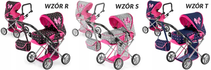 WÓZEK DLA LALEK GŁĘBOKI SPACERÓWKA GONDOLA 3w1 KINDERPLAY TORBA POŚCIEL