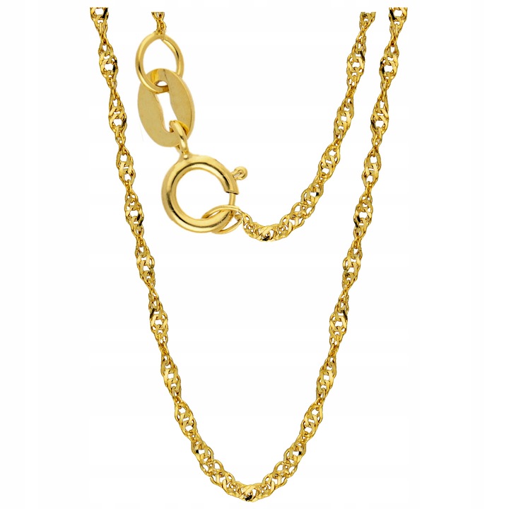 Złoty Łańcuszek 333 Złoto Singapur dla kobiety skręcony