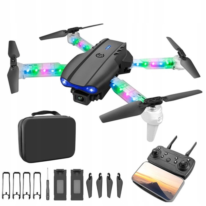 DRON Z PODWÓJNE KAMERY E99D DLA DZIECI TRANSMISJA WIFI +2 BATERIE ZESTAW