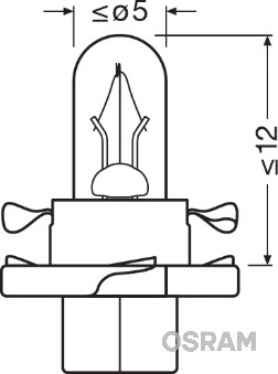 10x OSRAM BAX 12V 1,1W BX8,4D 2473MFX6 ORYGINAL