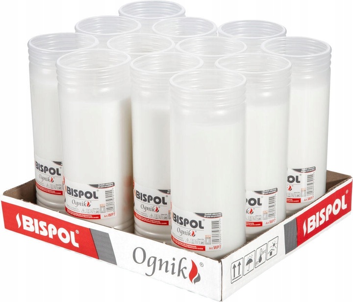 Wkłady do zniczy parafinowe BISPOL WP7 156h 12szt