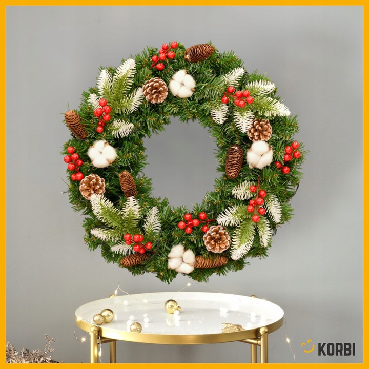 WIENIEC BOŻONARODZENIOWY ELEGANCKA DEKORACJA ŚWIĄTECZNA KOLOROWY WZ8 40CM