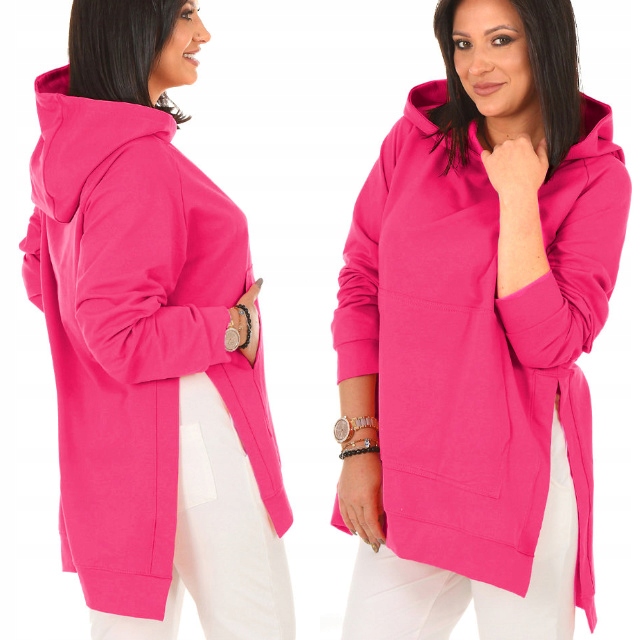 F596 Luźna pastelowa BLUZA z wycięciami