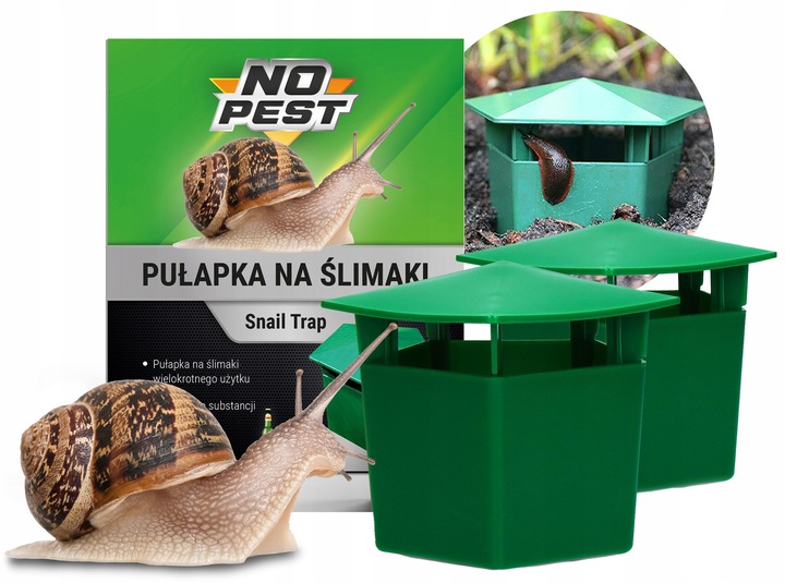 SKUTECZNA PUŁAPKA NA ŚLIMAKI PRZECIW ŚLIMAKOM SNAIL TRAP NO PEST (2 SZT)