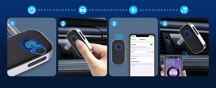 BEZPRZEWODOWY ODBIORNIK BLUETOOTH 5.0 ADAPTER TRANSMITER AUX MINI-JACK 3.5