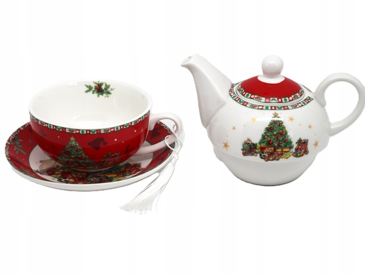 ŚWIĄTECZNY DZBANEK Z FILIŻANKĄ TEA FOR ONE