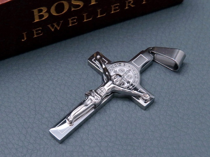 SREBRNY KRZYŻ KRZYŻYK NA ŁAŃCUSZEK STAL SZLACHETNA