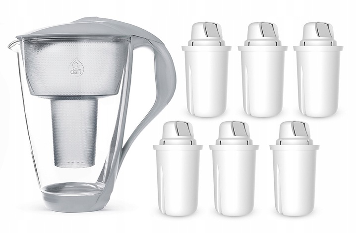 Szklany dzbanek filtrujący Dafi Crystal (stalowy)