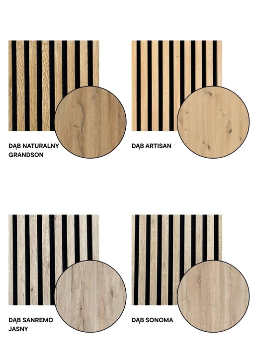 Lamele na czarnym filcu 53 x 275 cm RÓŻNE KOLORY