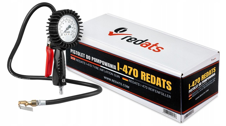 PISTOLET DO POMPOWANIA KÓŁ MANOMETR I-470 REDATS