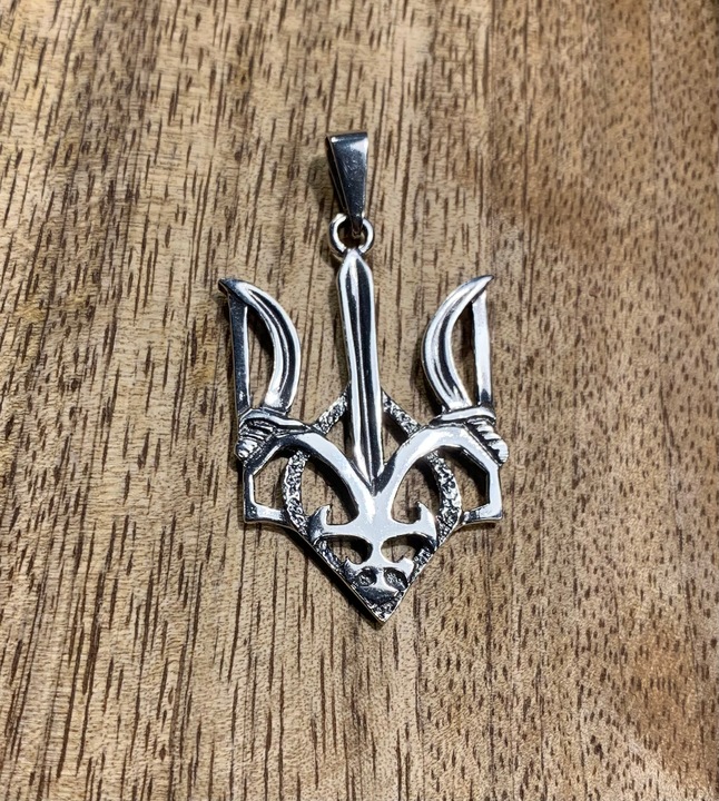 WISIOREK SREBRO 925 SYMBOL UKRAINY TRÓJZĄB тризуб