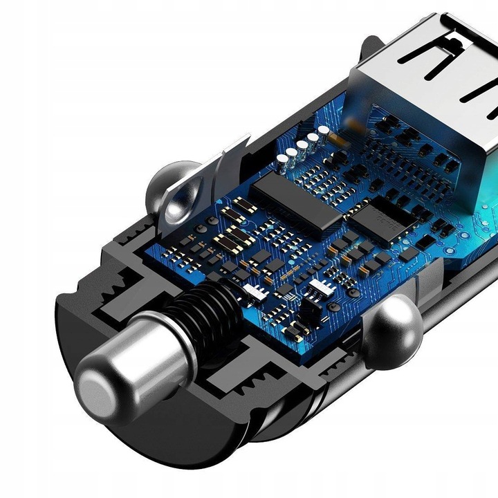 Ładowarka samochodowa Baseus Circular 30W 5A USB do auta, szybkie ładowanie