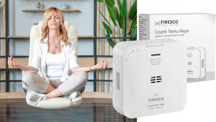 Czujnik czadu Firesco FCO-850 WF z WiFi aplikacja Tuya