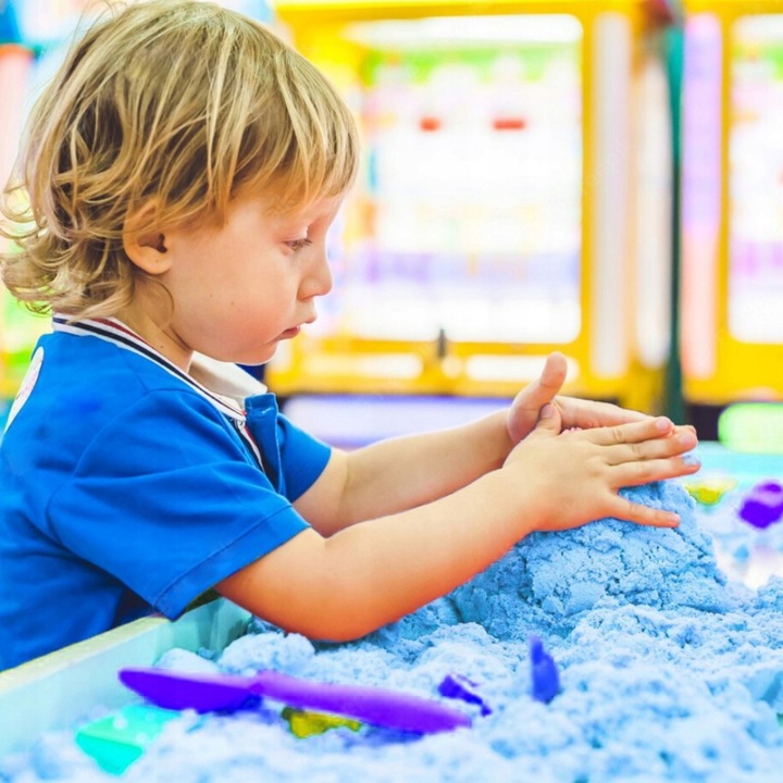 PIASEK KINETYCZNY 3kg BASEN FOREMKI ŁOPATKA PIASKOWNICA WIADERKO ZESTAW XL