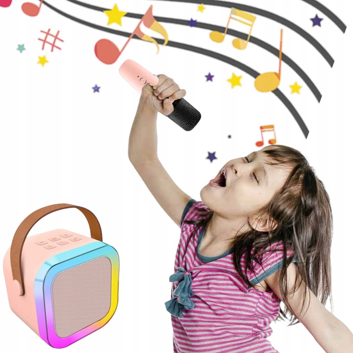 BEZPRZEWODOWY PRZENOŚNY ZESTAW DO KARAOKE GŁOŚNIK BLUETOOTH + 2x MIKROFON