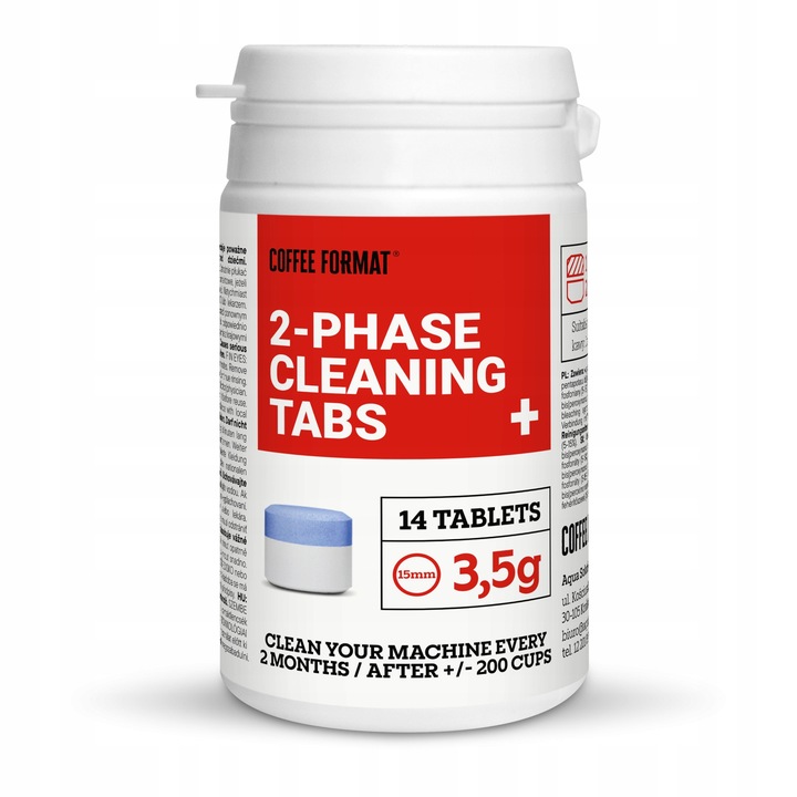 2-Fazowe tabletki czyszczące do ekspresów Jura, Bosch, Coffee Format 14 szt