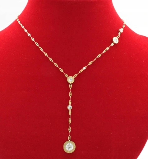 KOMPLET ZŁOTY KRAWATKA ZIRCONIA ZEGAR STAL CHIRURGICZNA