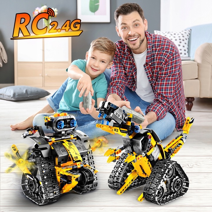 KLOCKI ROBOT ZDALNIE STEROWANY RC DINOZAUR 5w1 520szt DO PROGRAMOWANIA APP