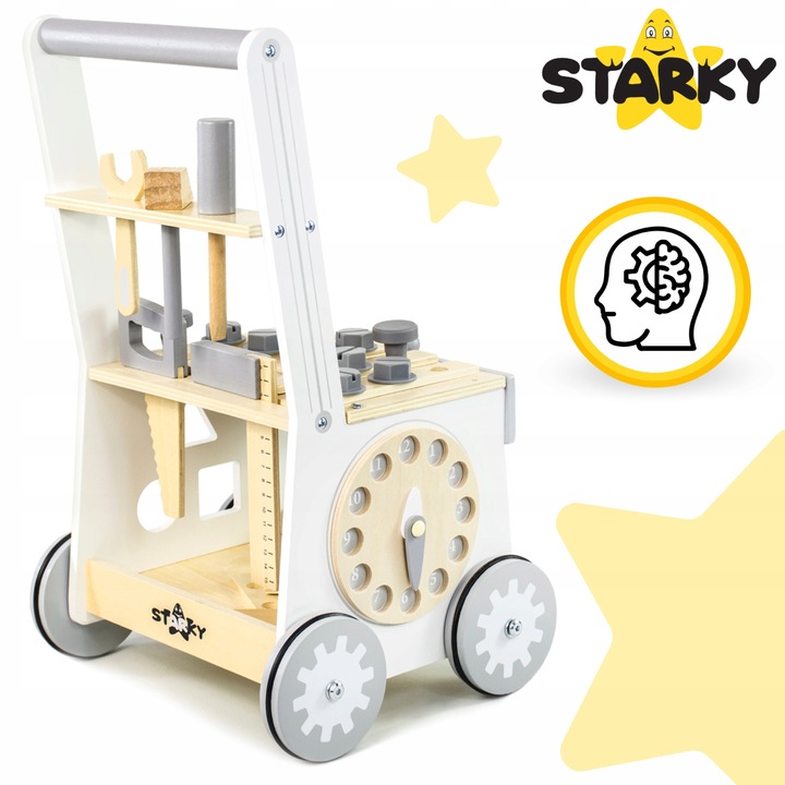 PCHACZ DREWNIANY CHODZIK JEŻDZIK DZIECI WARSZTAT ZESTAW MAJSTERKOWICZA 3w1